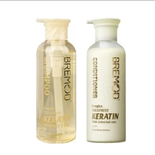 Bremod Keratin Complex Treatment Shampoo & Conditioner Set – Sulphate Free Hair Repair & Smooth Care Duo (400ml x 2)
